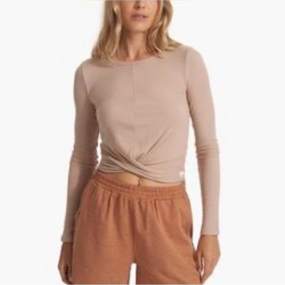 Vuori Tan Long Sleeve Twist Front Top